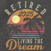 Retired 2025 Living The Dream Retirement Gifts Vintage Beach Gift Vector Backpack