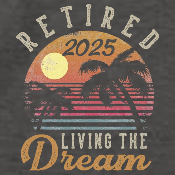 Retired 2025 Living The Dream Retirement Gifts Vintage Beach Gift Vector Backpack