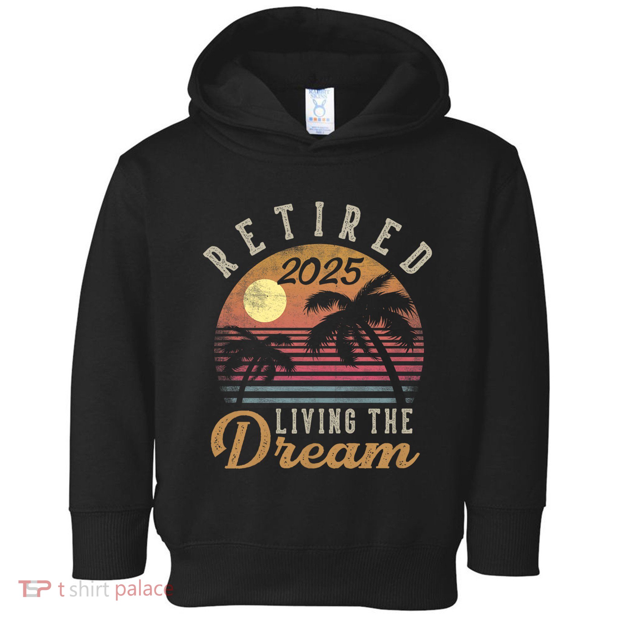Retired 2025 Living The Dream Retirement Gifts Vintage Beach Toddler Hoodie