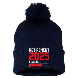 Retirement 2025 Loading Funny Retiring Retired Pom Pom 12in Knit Beanie