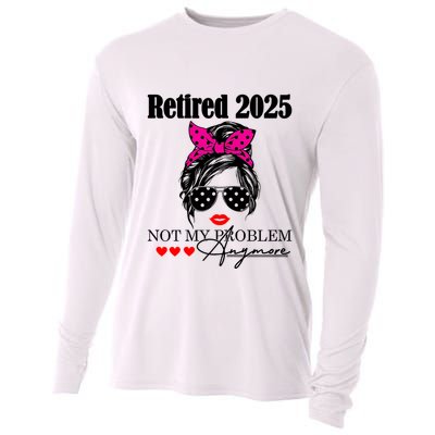 Retired 2025 Messy Hair Women Not My Problem Anymore Cooling Performance Long Sleeve Crew