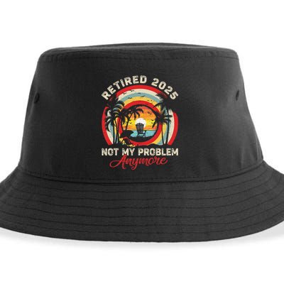 Retired 2025 Not My Problem Anymore Retro Retirement Teacher Sustainable Bucket Hat