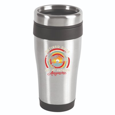 Retired 2025 Not My Problem Anymore Retro Retirement Teacher 16oz Travel Tumbler