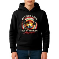 Retired 2025 Not My Problem Anymore Retro Retirement Teacher Kids Hoodie