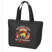 Retired 2025 Not My Problem Anymore Retro Retirement Teacher Zip Tote Bag