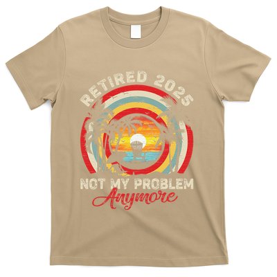 Retired 2025 Not My Problem Anymore Retro Retirement Teacher T-Shirt