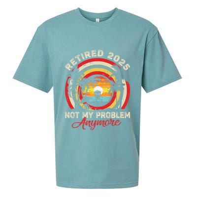 Retired 2025 Not My Problem Anymore Retro Retirement Teacher Sueded Cloud Jersey T-Shirt
