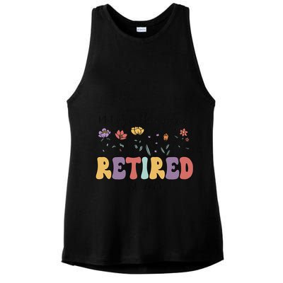Retired 2025 Not My Problem Anymore Retirement Party Retiree Ladies PosiCharge Tri-Blend Wicking Tank