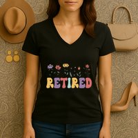Retired 2025 Not My Problem Anymore Retirement Party Retiree Women's V-Neck T-Shirt