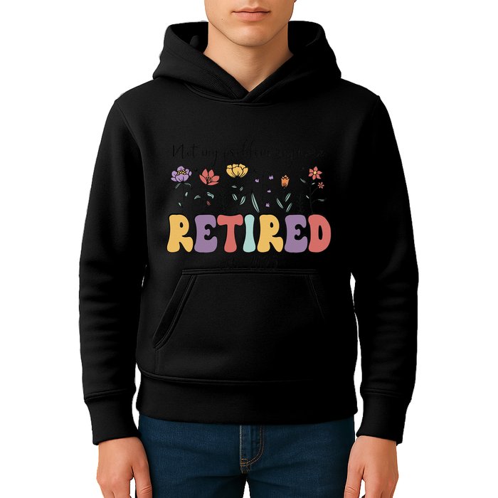 Retired 2025 Not My Problem Anymore Retirement Party Retiree Kids Hoodie
