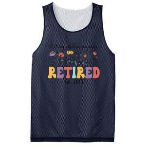 Retired 2025 Not My Problem Anymore Retirement Party Retiree Mesh Reversible Basketball Jersey Tank