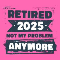 Retired 2025 Not My Problem Anymore Stripe Pom Pom Beanie
