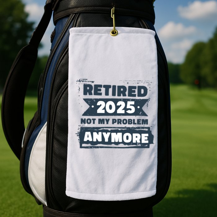 Retired 2025 Not My Problem Anymore Golf Towel