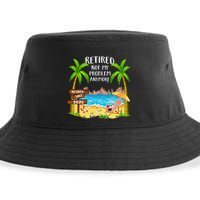 Retired 2025 Not My Problem Anymore Beach Retirement Gifts Sustainable Bucket Hat