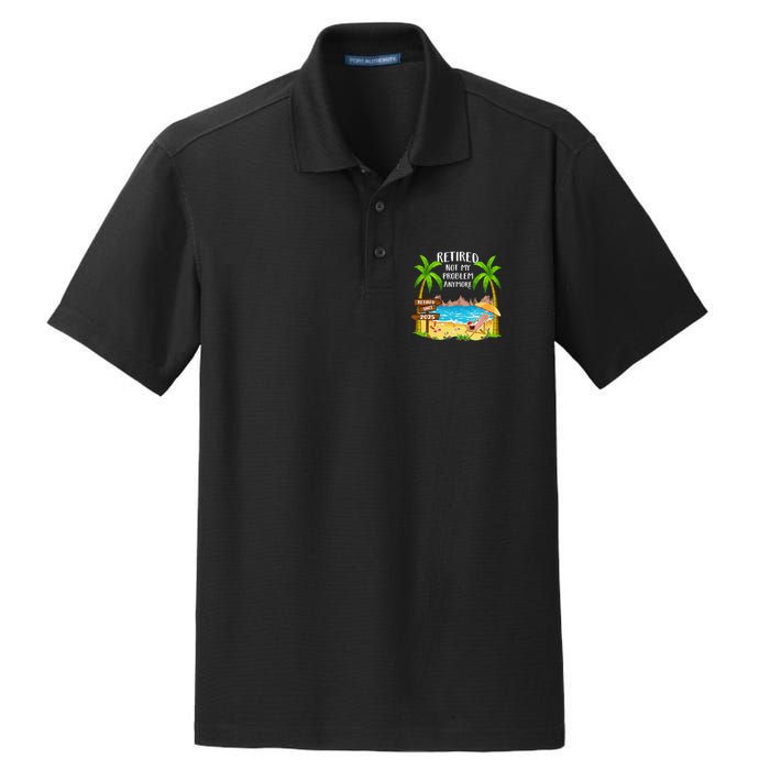 Retired 2025 Not My Problem Anymore Beach Retirement Gifts Dry Zone Grid Polo