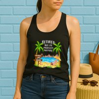 Retired 2025 Not My Problem Anymore Beach Retirement Gifts Womens Tank Top