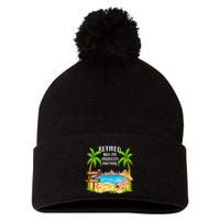 Retired 2025 Not My Problem Anymore Beach Retirement Gifts Pom Pom 12in Knit Beanie