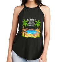 Retired 2025 Not My Problem Anymore Beach Retirement Gifts Women's Perfect Tri Rocker Tank