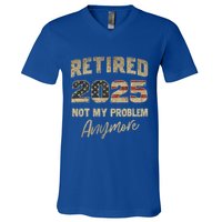 Retired 2025 Not My Problem Anymore Retirement V-Neck T-Shirt