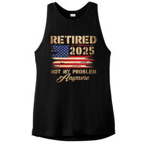 Retired 2025 Not My Problem Anymore Ladies PosiCharge Tri-Blend Wicking Tank