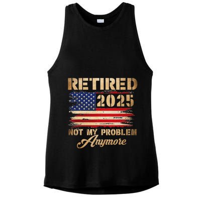 Retired 2025 Not My Problem Anymore Ladies PosiCharge Tri-Blend Wicking Tank