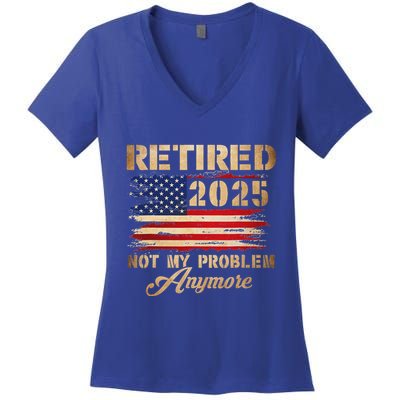 Retired 2025 Not My Problem Anymore Women's V-Neck T-Shirt