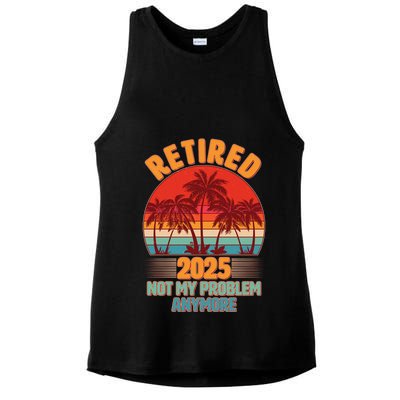 Retired 2025 Not My Problem Anymore Vintage Tropical Ladies PosiCharge Tri-Blend Wicking Tank