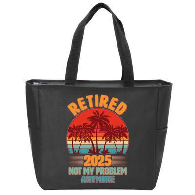 Retired 2025 Not My Problem Anymore Vintage Tropical Zip Tote Bag