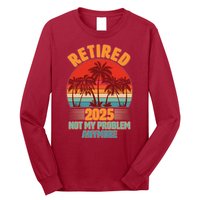 Retired 2025 Not My Problem Anymore Vintage Tropical Long Sleeve Shirt