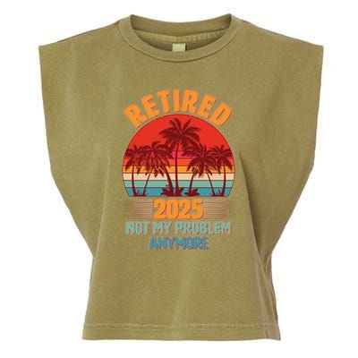 Retired 2025 Not My Problem Anymore Vintage Tropical Garment-Dyed Women's Muscle Tee