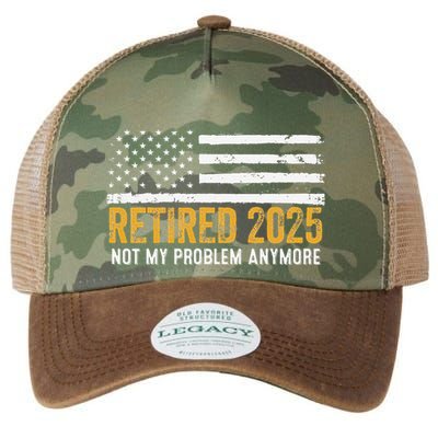 Retired 2025 Not My Problem Anymore Retirement Retired Legacy Tie Dye Trucker Hat