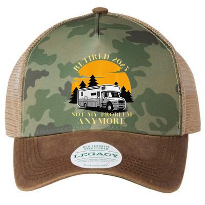 Retired 2025 Not My Problem Anymore Camping Retirement Legacy Tie Dye Trucker Hat