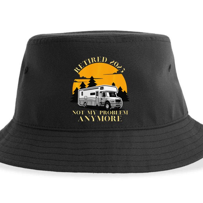 Retired 2025 Not My Problem Anymore Camping Retirement Sustainable Bucket Hat