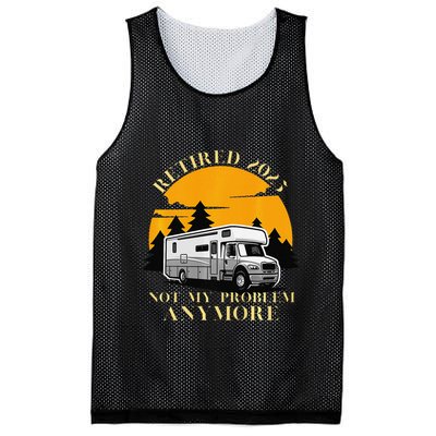 Retired 2025 Not My Problem Anymore Camping Retirement Mesh Reversible Basketball Jersey Tank