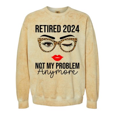 Retired 2024 Not My Problem Anymore Colorblast Crewneck Sweatshirt