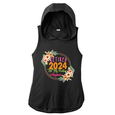 Retired 2024 Not My Problem Anymore Ladies PosiCharge Tri-Blend Wicking Draft Hoodie Tank