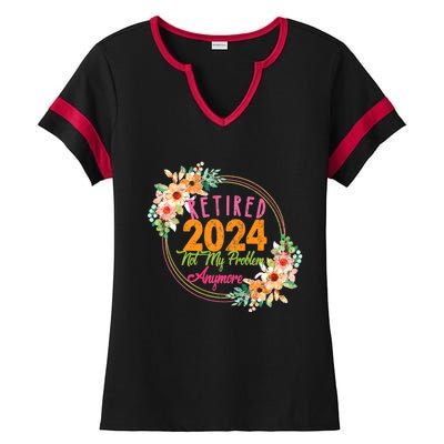 Retired 2024 Not My Problem Anymore Ladies Halftime Notch Neck Tee