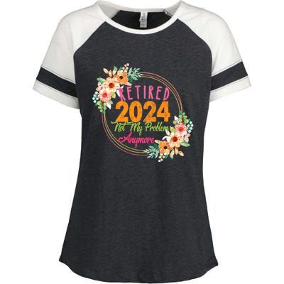 Retired 2024 Not My Problem Anymore Enza Ladies Jersey Colorblock Tee