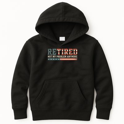  Retired 2025 Not My Problem Anymore  Kids Hoodie