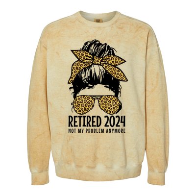 Retired 2024 Not My Problem Anymore Vintage Funny Colorblast Crewneck Sweatshirt