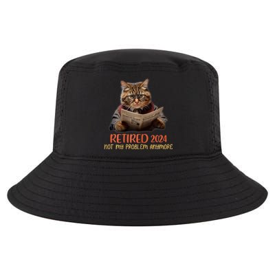 Retired 2024 Not My Problem Anymore Funny Reading Cat Lover Cool Comfort Performance Bucket Hat