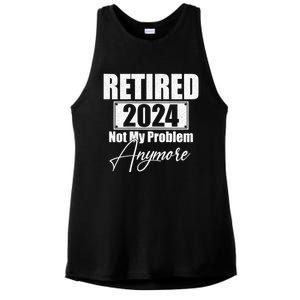 Retired 2024 Not My Problem Anymore Funny Ladies PosiCharge Tri-Blend Wicking Tank