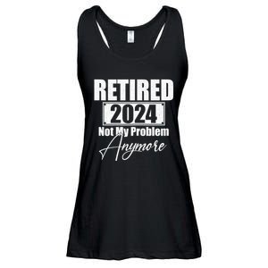 Retired 2024 Not My Problem Anymore Funny Ladies Essential Flowy Tank