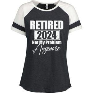 Retired 2024 Not My Problem Anymore Funny Enza Ladies Jersey Colorblock Tee