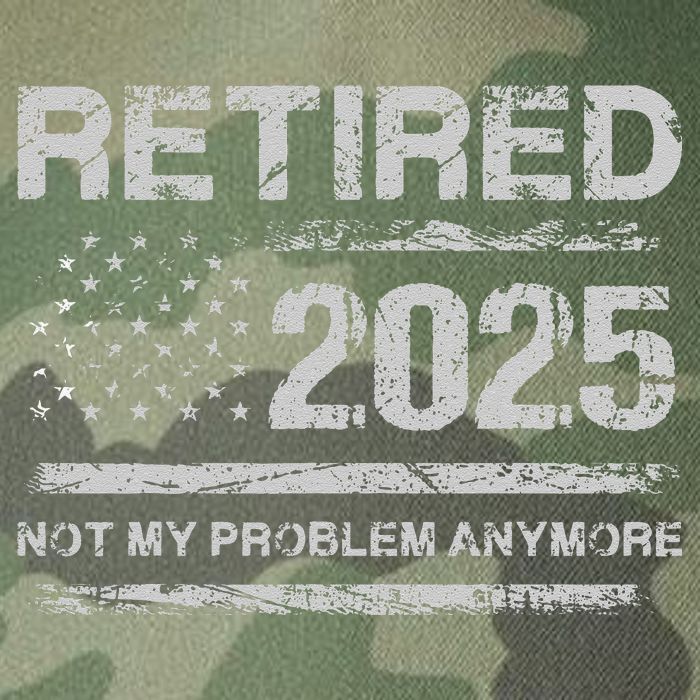 Retired 2025 Not My Problem Anymore Retirement American Flag Legacy Tie Dye Trucker Hat