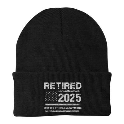 Retired 2025 Not My Problem Anymore Retirement American Flag Beanie
