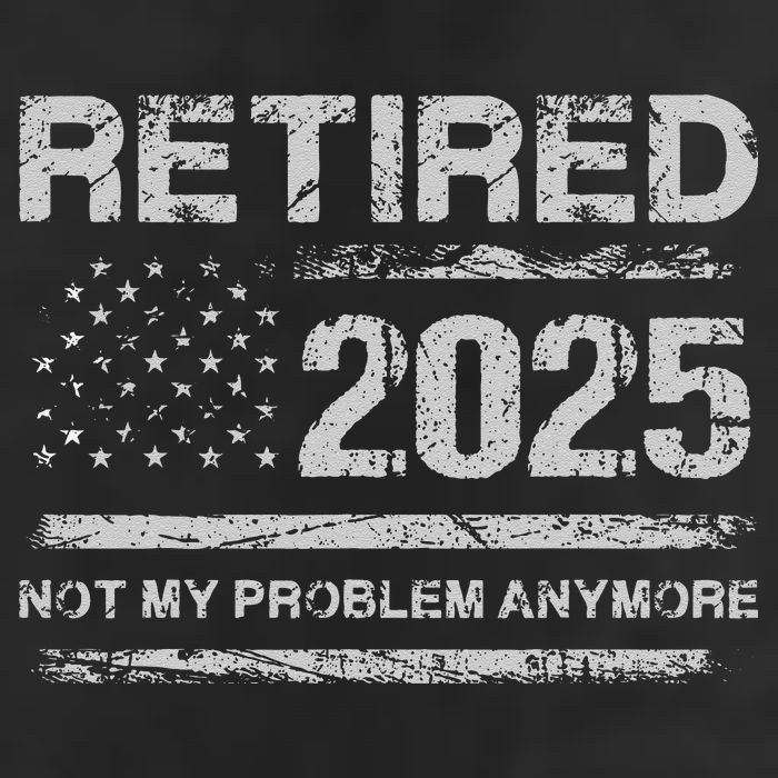 Retired 2025 Not My Problem Anymore Retirement American Flag Crop Fleece Hoodie