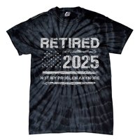 Retired 2025 Not My Problem Anymore Retirement American Flag Tie-Dye T-Shirt