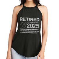 Retired 2025 Not My Problem Anymore Retirement American Flag Women's Perfect Tri Rocker Tank