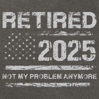 Retired 2025 Not My Problem Anymore Retirement American Flag Cotton Canvas Backpack